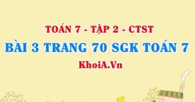 Bài 3 trang 70 SGK Toán 7 Tập 2 Chân trời sáng tạo